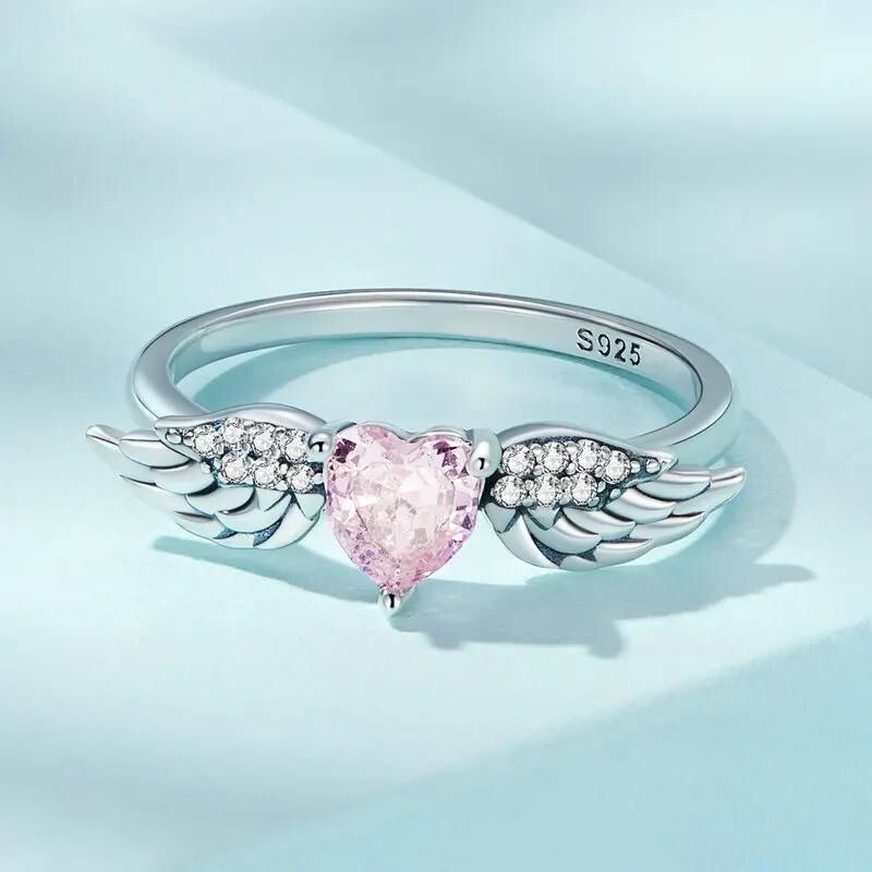 Anillo Ángel con Corazón en Plata 925 para Mujer - Plick