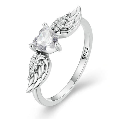 Anillo Ángel con Corazón en Plata 925 para Mujer - Plick